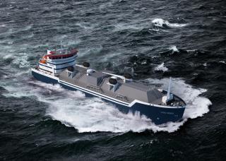 Steel cut for first short-sea LNG bunker vessel for Eesti Gaas at Damen Yichang Shipyard, China
