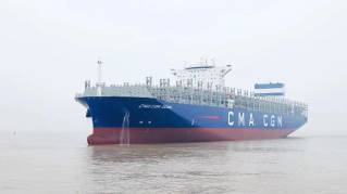 Hudong-Zhonghua delivered the fifth 15,000TEU container ship to CMA CGM