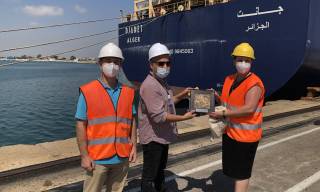 The container ship DJANET makes its first call at the Port of València