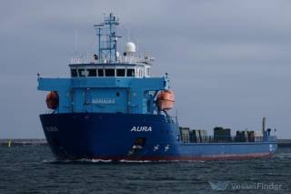 Meriaura Group’s deck cargo carrier Aura participates in the construction of the Långnabba wind farm in Åland