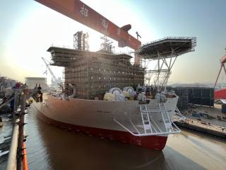 Jan De Nul launched its Next Generation Offshore Wind Installation Vessel Les Alizés (Video)