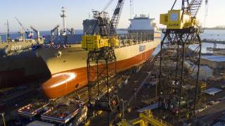 Matson Christens Matsonia at NASSCO shipyard in San Diegо