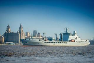 RFA Tidespring Enters The Mersey After First Docking Period