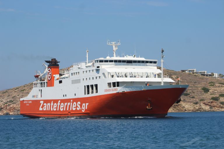 DIONISIOS SOLOMOS Τρέχουσα θέση (Passenger/Ro-Ro Cargo Ship, IMO 8909886) -  VesselFinder