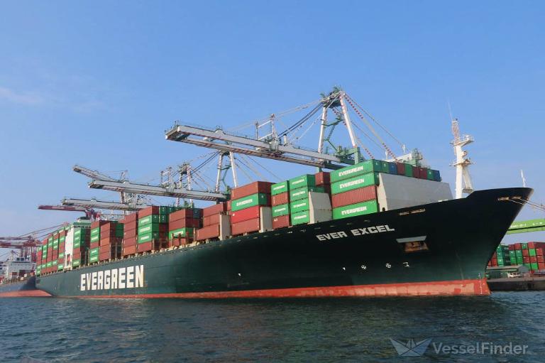Ever excel container ship details and current position imo 9241322