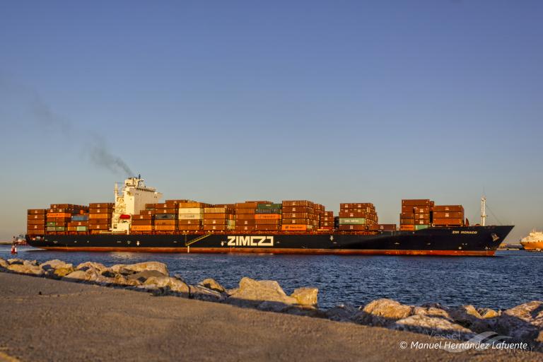 ZIM MONACO, Container Ship - Λεπτομέρειες πλοίου και τρέχουσα θέση ...