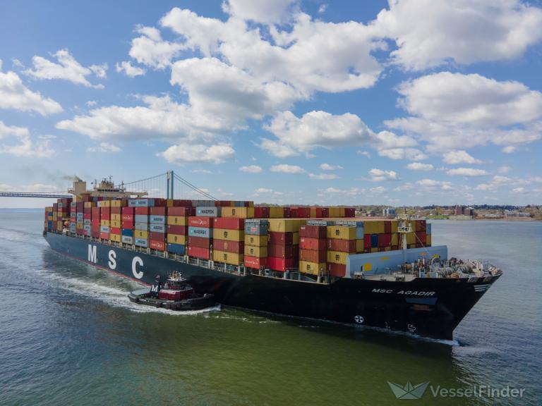 Msc Agadir Container Ship Details And Current Position Imo Mmsi Vesselfinder