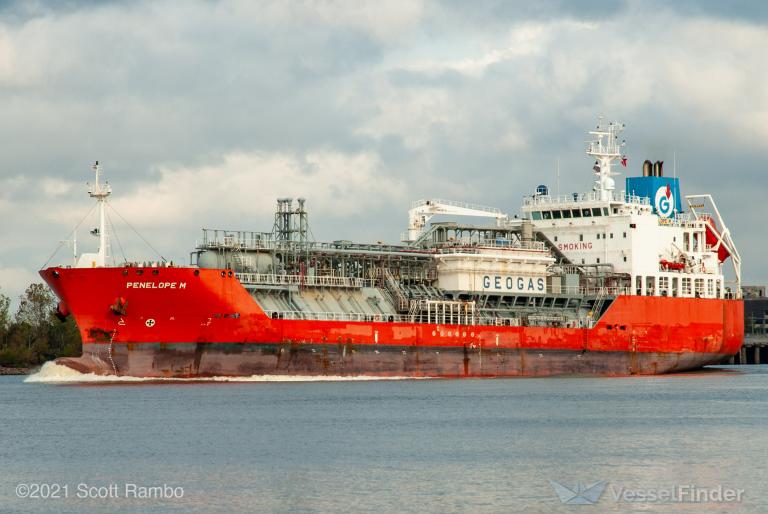 PENELOPE M, LPG Tanker Details and current position IMO 9676228